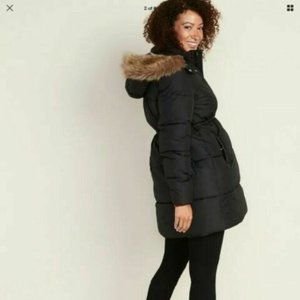 Maternity Hooded Frost-Free Long Puffer Jacket